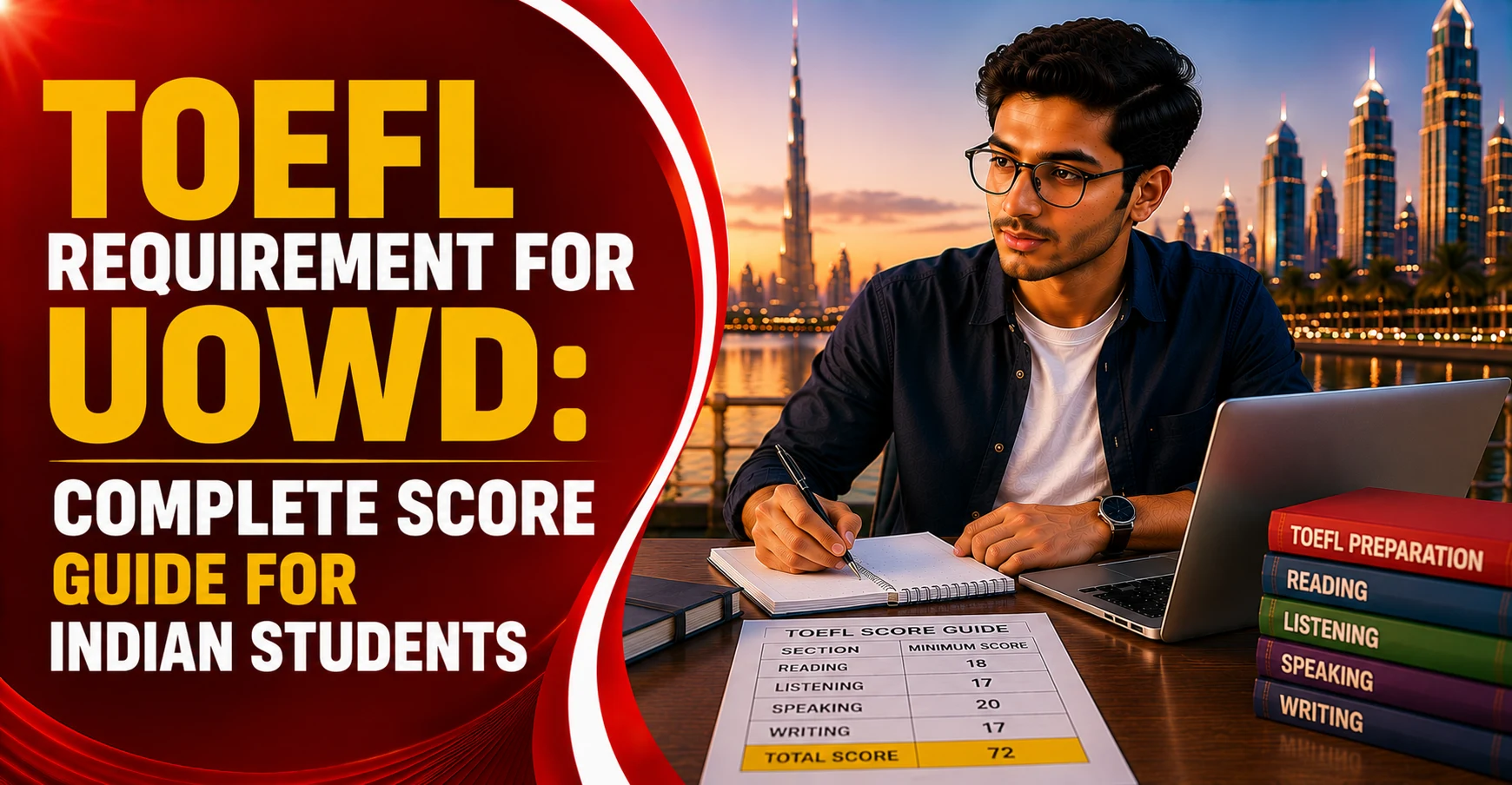 TOEFL Requirement for UOWD: Complete Score Guide for Indian Students